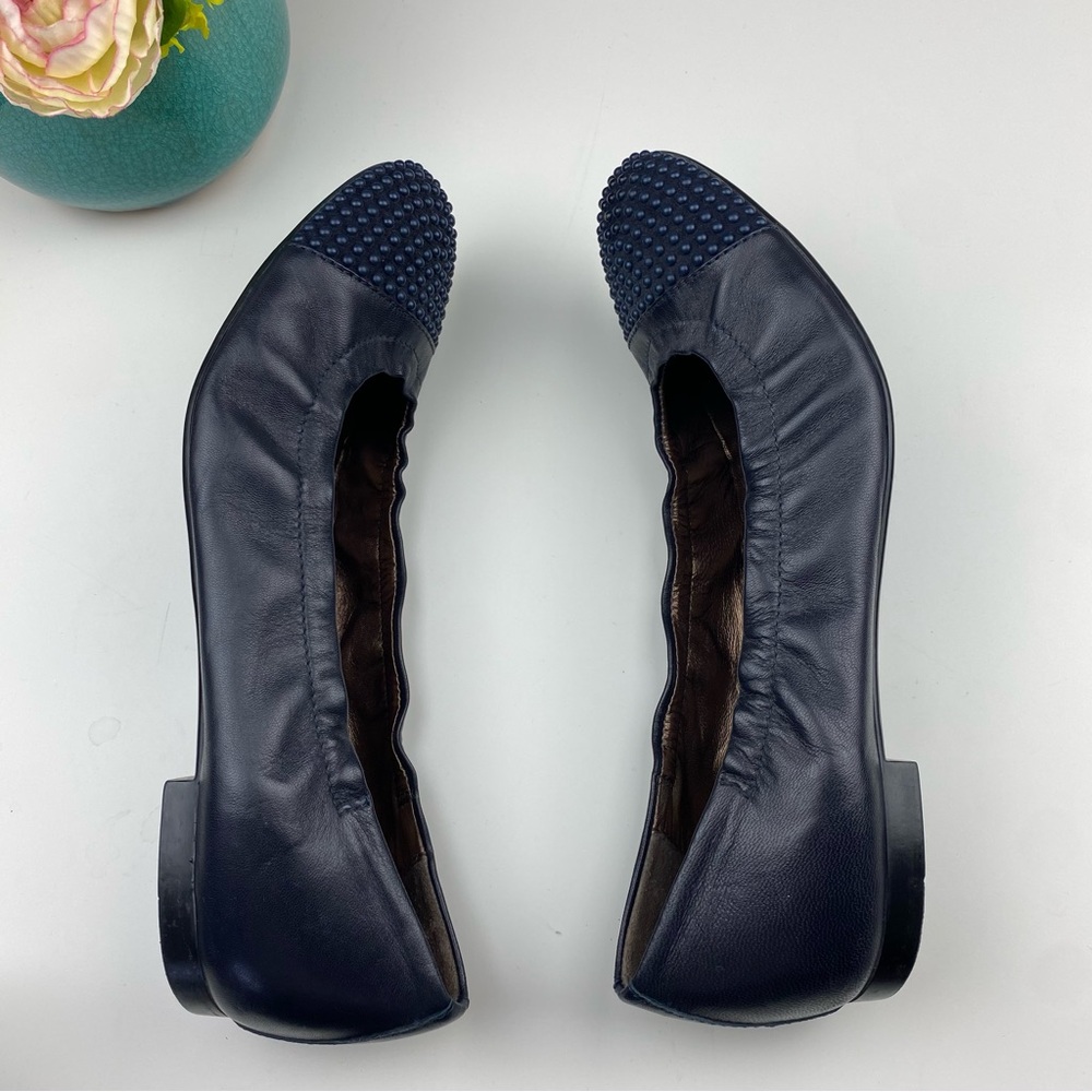 AGL Blakely Leather Studded Cap Toe Ballet Flats - Picture 6 of 10